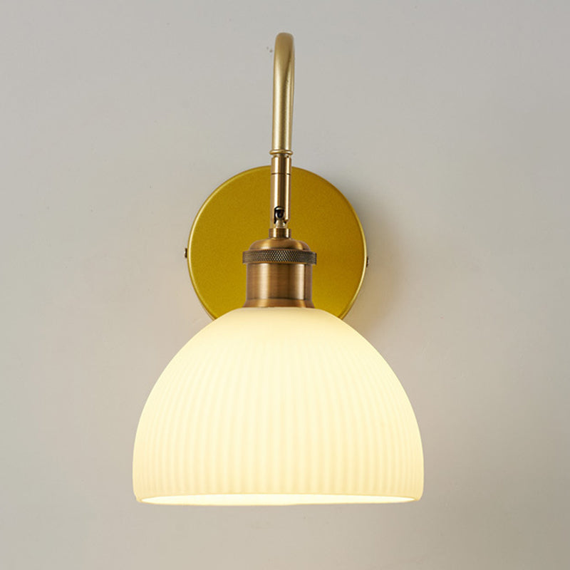 1-Light Wall Lamp Modern Wall Mount Lamp with Glass Shade for Bedroom