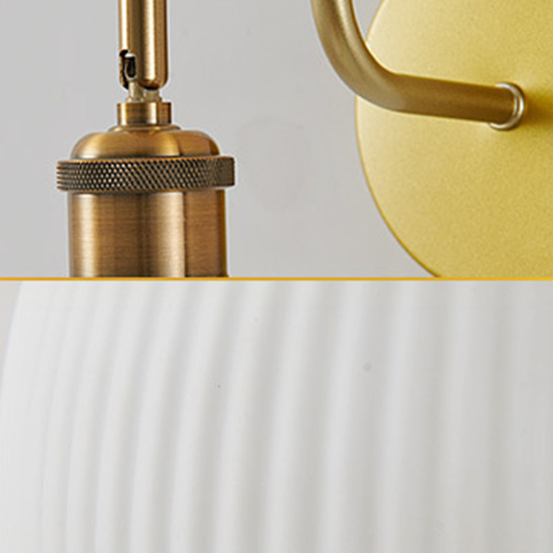 1-Light Wall Lamp Modern Wall Mount Lamp with Glass Shade for Bedroom