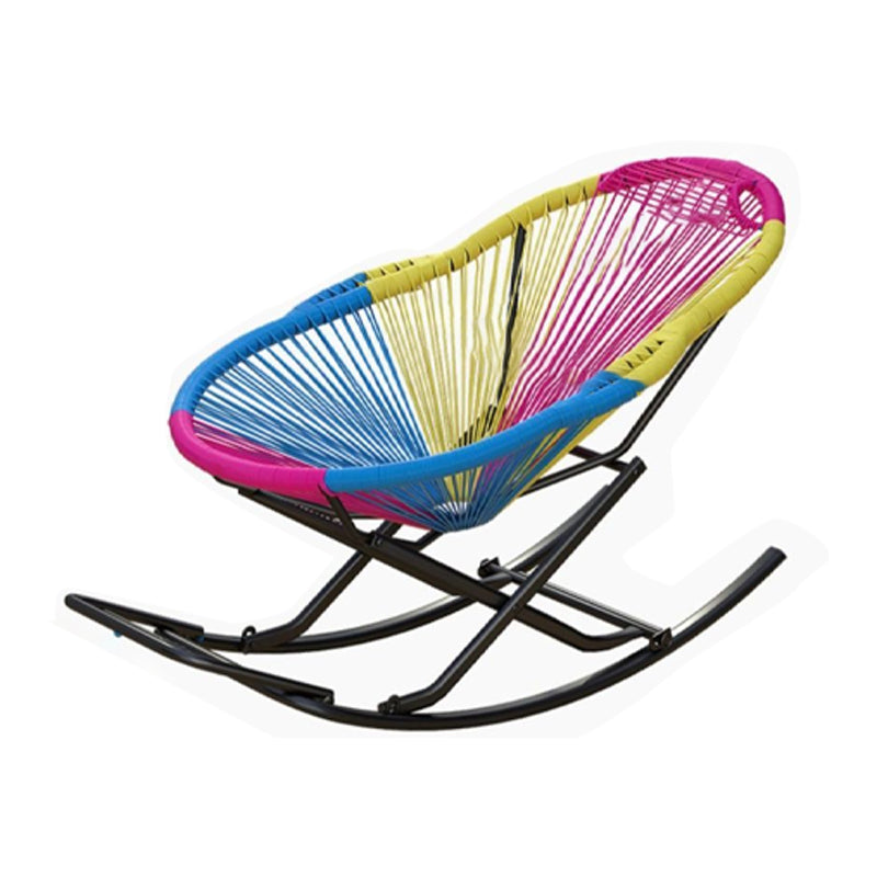Modern Rocker Wicker Woven Rope Weather-Resistant Rocking Chair