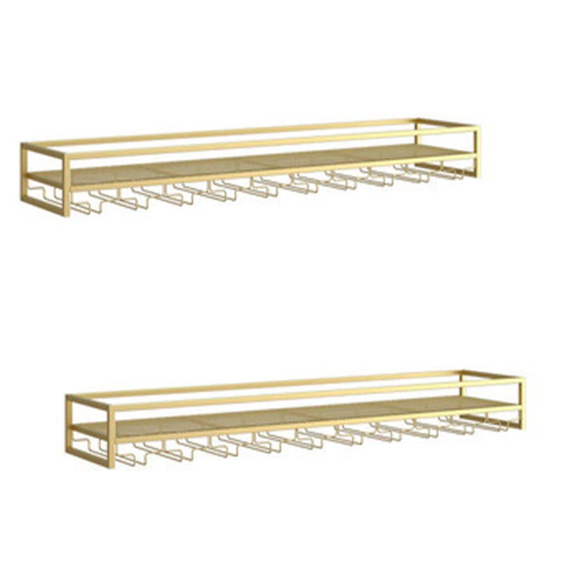 Metal Wall Mounted Wine Bottle & Glass Rack Modern Wine Holder Rack
