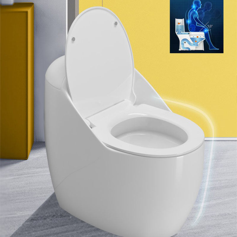 1-Piece Round Toilet Bowl 1.2 GPF Siphon Jet Flush Toilet for Bathroom