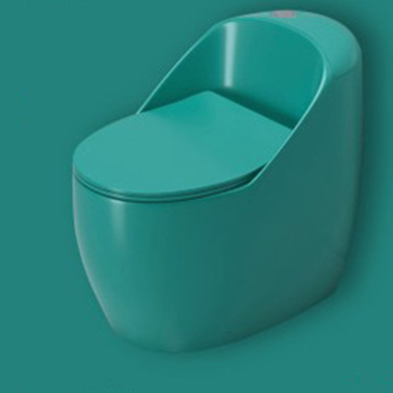 1-Piece Round Toilet Bowl 1.2 GPF Siphon Jet Flush Toilet for Bathroom