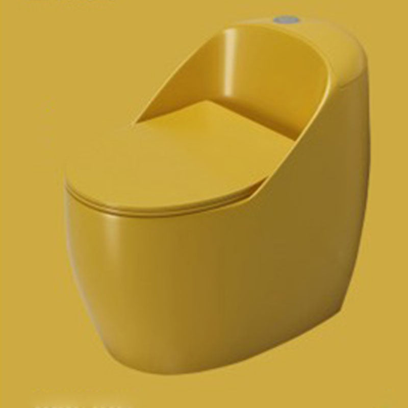 1-Piece Round Toilet Bowl 1.2 GPF Siphon Jet Flush Toilet for Bathroom