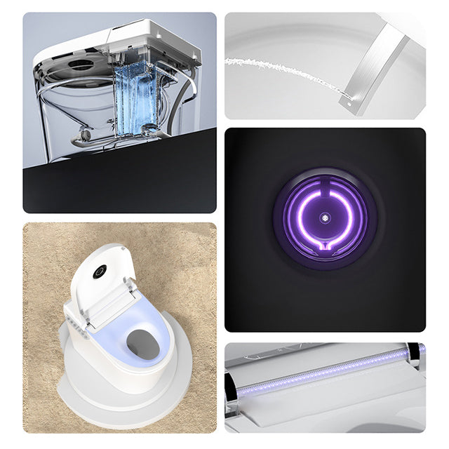 Modern Floor Mounted White Urine Toilet Siphon Jet Toilet Bowl with Toilet Seat