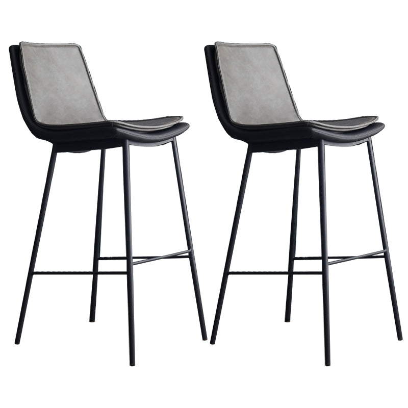 Industrial PU Leather Barstools Metal Base Bar Stool for Living Room