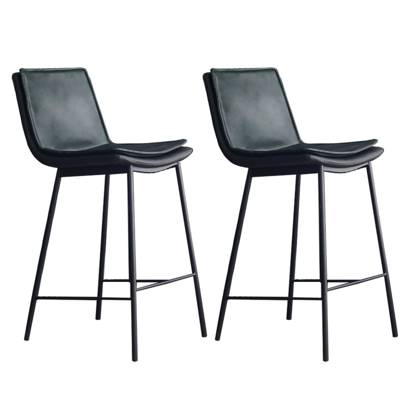 Industrial PU Leather Barstools Metal Base Bar Stool for Living Room