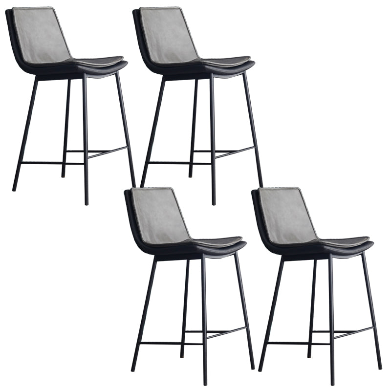 Industrial PU Leather Barstools Metal Base Bar Stool for Living Room