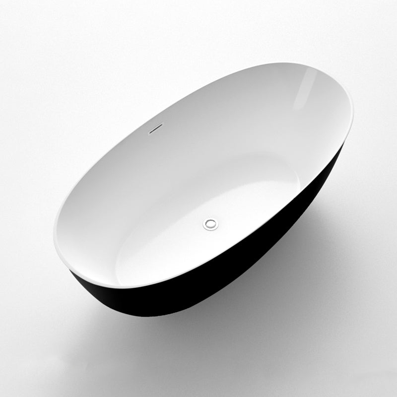 Soaking Oval Freestanding Bathtub Modern Acrylic Bathtub with Overflow Trim