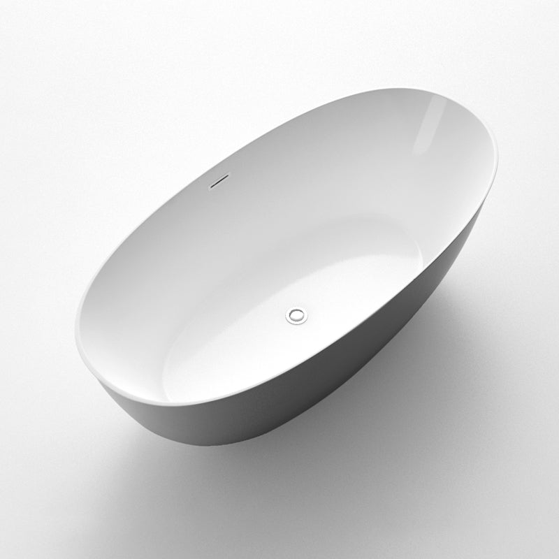 Soaking Oval Freestanding Bathtub Modern Acrylic Bathtub with Overflow Trim