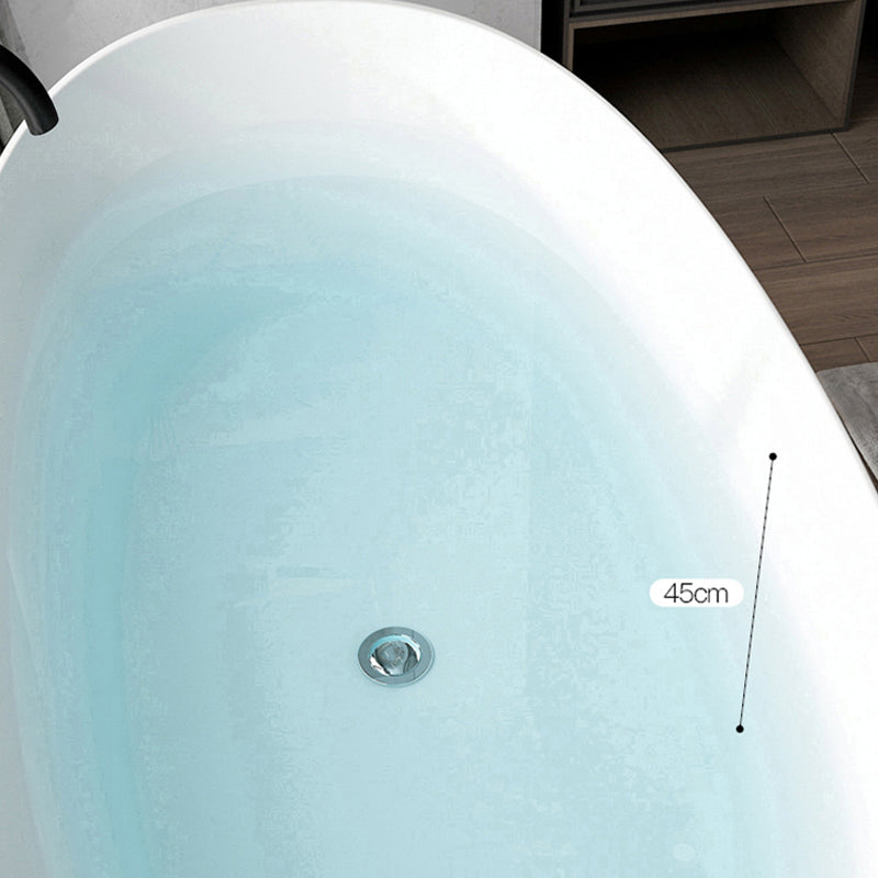 Soaking Oval Freestanding Bathtub Modern Acrylic Bathtub with Overflow Trim