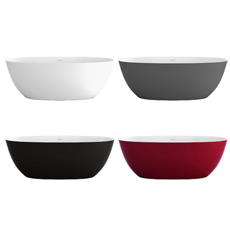 Soaking Oval Freestanding Bathtub Modern Acrylic Bathtub with Overflow Trim