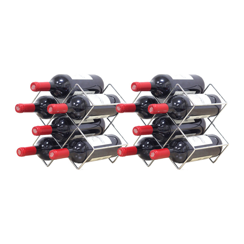 Contemporary Metal Wine Rack Bottle Tabletop Or Countertop Free-Stand Bottle Holder