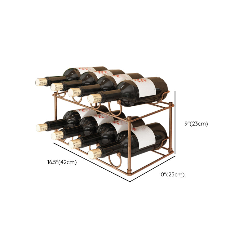 Contemporary Metal Wine Rack Bottle Tabletop Or Countertop Free-Stand Bottle Holder