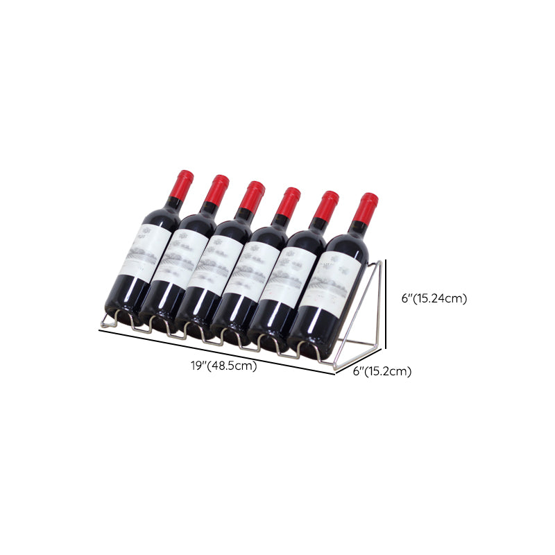 Contemporary Metal Wine Rack Bottle Tabletop Or Countertop Free-Stand Bottle Holder