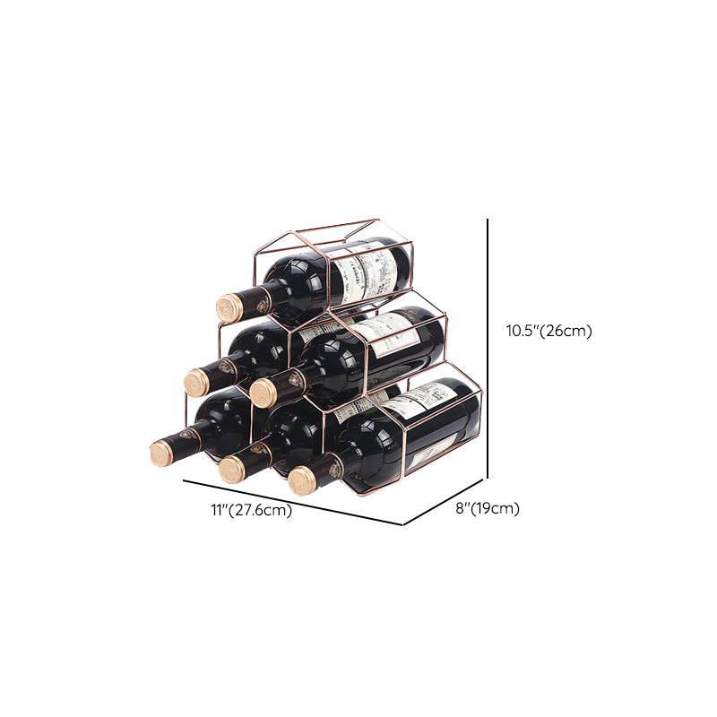 Contemporary Metal Wine Rack Bottle Tabletop Or Countertop Free-Stand Bottle Holder