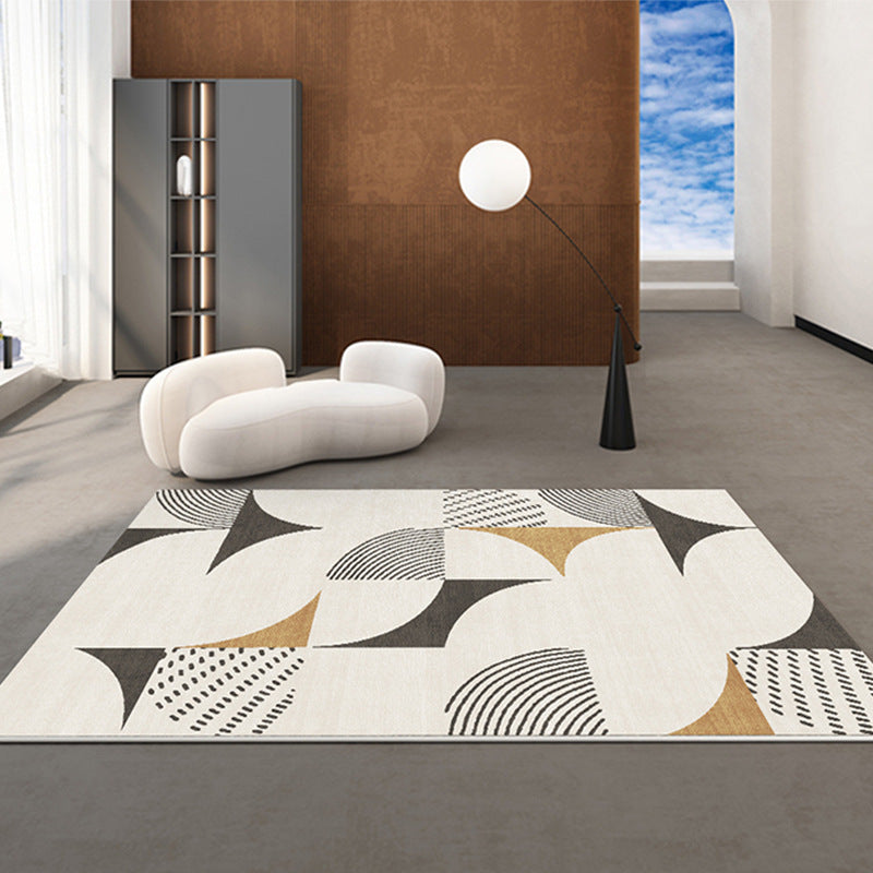 Abstract Pattern Rug Stain Resistant Rectangle Shape Rug for Home Decor