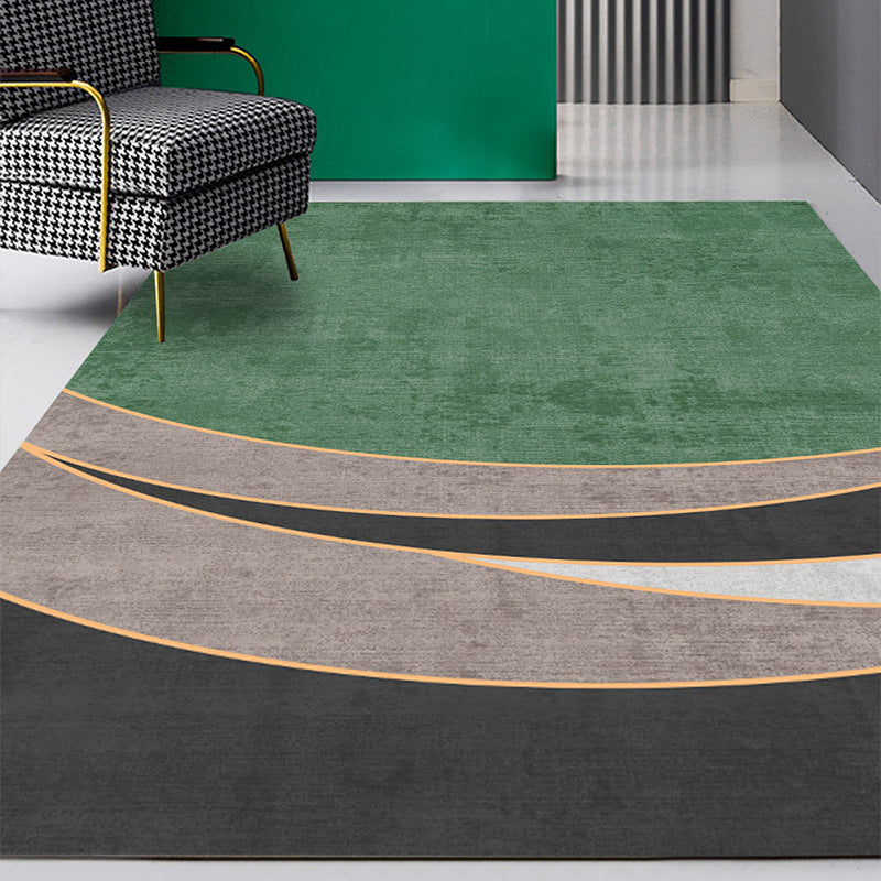 Abstract Pattern Rug Stain Resistant Rectangle Shape Rug for Home Decor