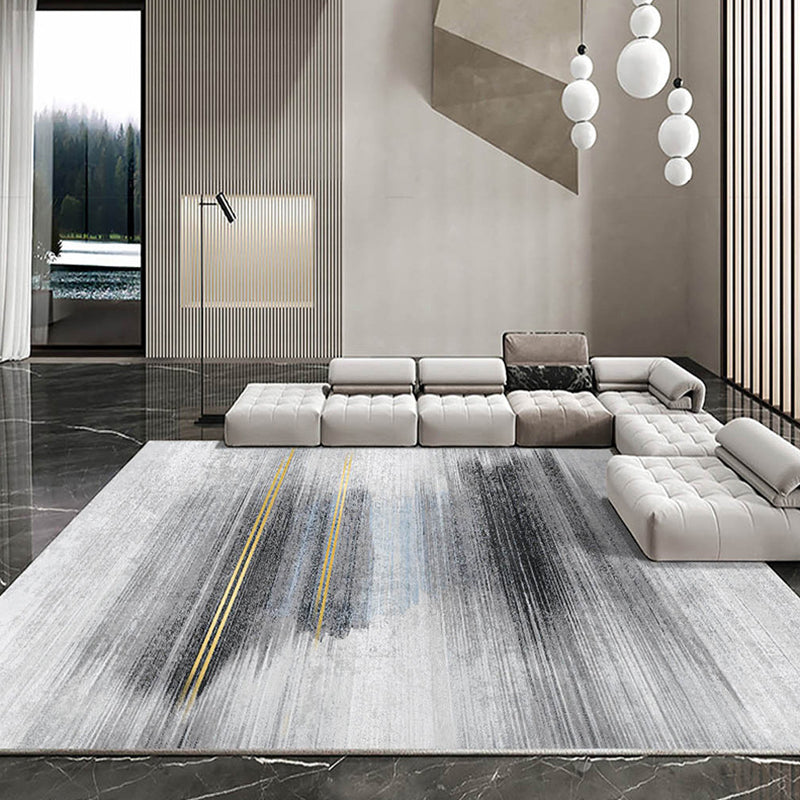 Rectangle Shape Rug Living Room Light Luxury Carpet Polyester Washable Area Rug