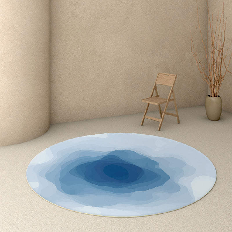 Color Gradient Rug Circular Shape Stain Resistant Rug for Home Decor