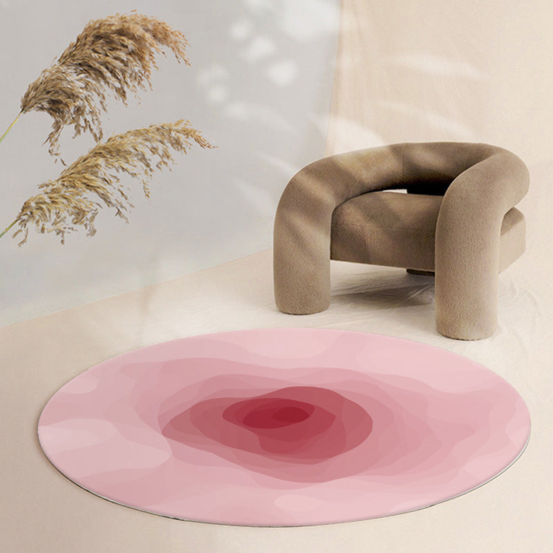 Color Gradient Rug Circular Shape Stain Resistant Rug for Home Decor