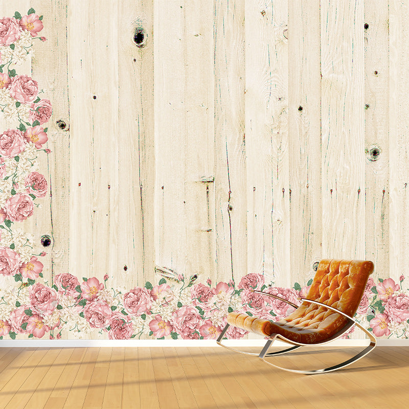 Environment Friendly Wall Mural Wallpaper Plant Printed Wood Sitting Room Wall Mural