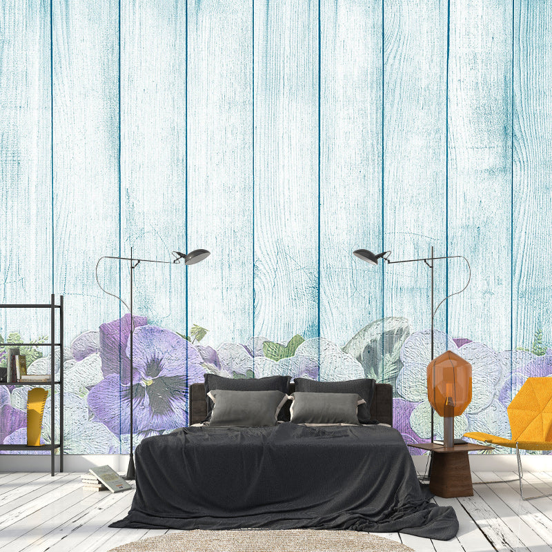 Illustration Wall Mural Wallpaper Plant Printed Wood Sitting Room Wall Mural