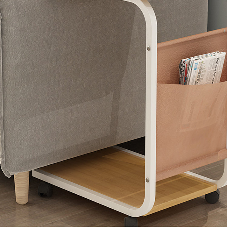 25.59" Tall Modern Night Table Open Storage Wood Bedside Cabinet