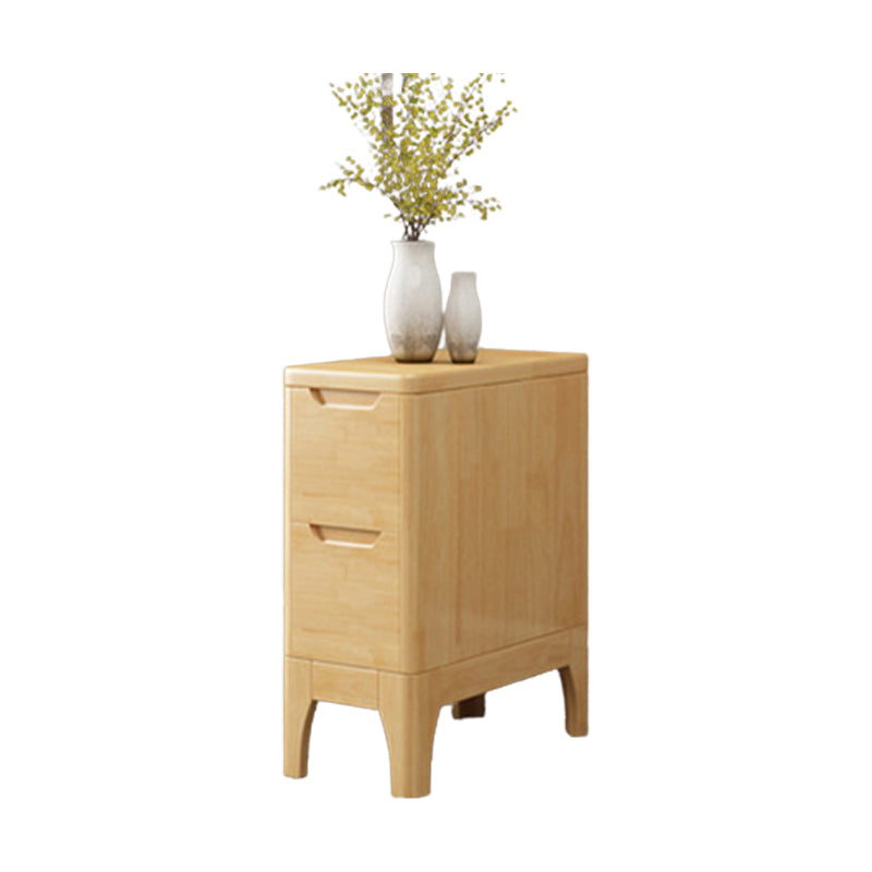 Solid Wood Accent Table Nightstand Contemporary Night Table with Drawers