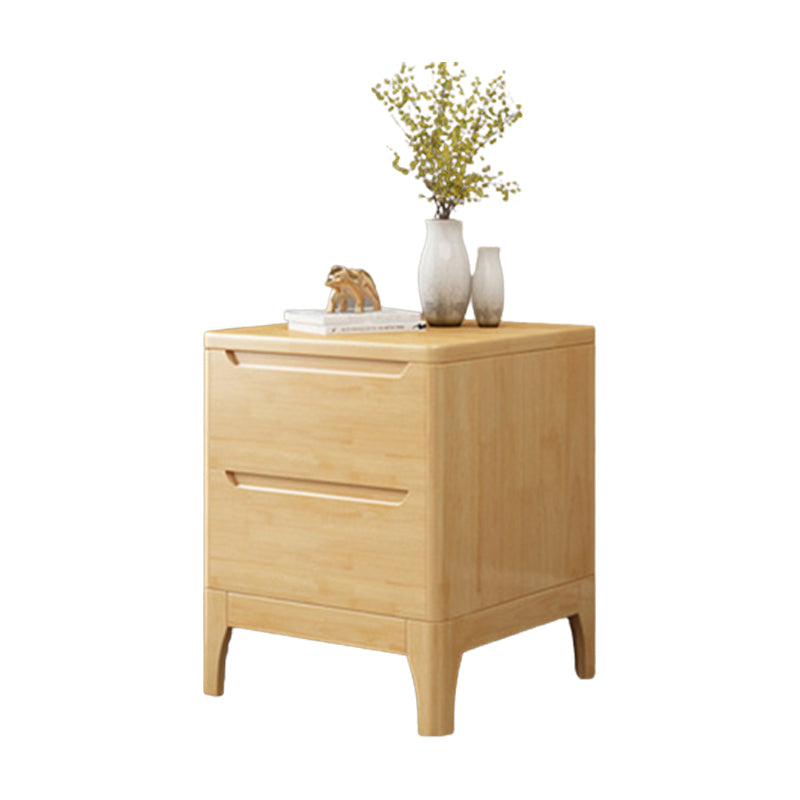 Solid Wood Accent Table Nightstand Contemporary Night Table with Drawers