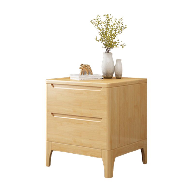 Solid Wood Accent Table Nightstand Contemporary Night Table with Drawers