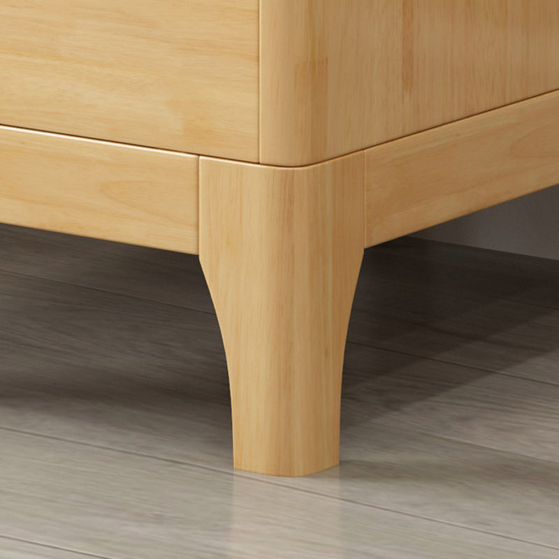 Solid Wood Accent Table Nightstand Contemporary Night Table with Drawers