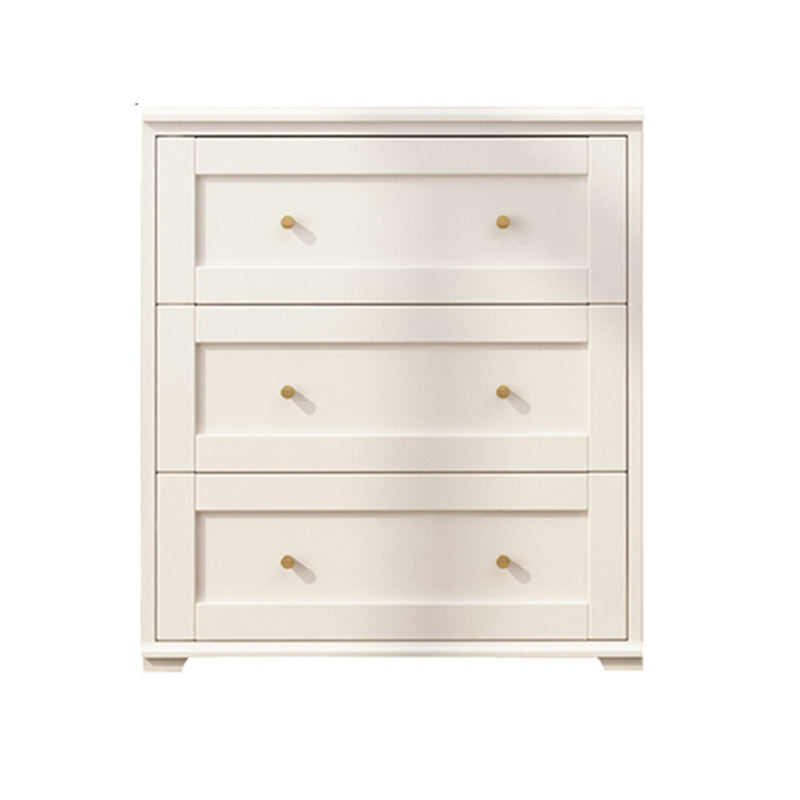 Glam White Chest Bedroom Solid Wood Storage Chest with Drawers