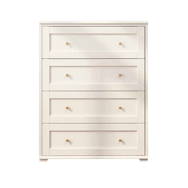 Glam White Chest Bedroom Solid Wood Storage Chest with Drawers