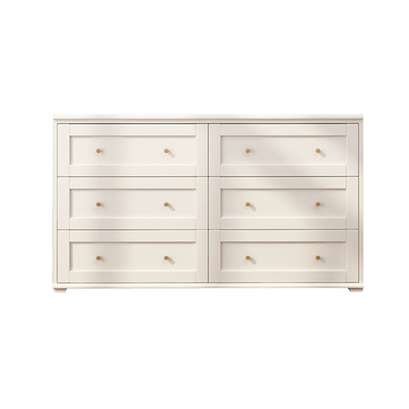 Glam White Chest Bedroom Solid Wood Storage Chest with Drawers