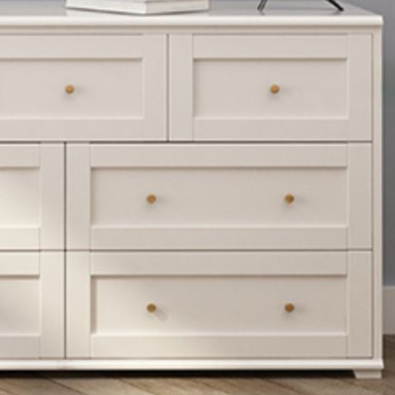 Glam White Chest Bedroom Solid Wood Storage Chest with Drawers