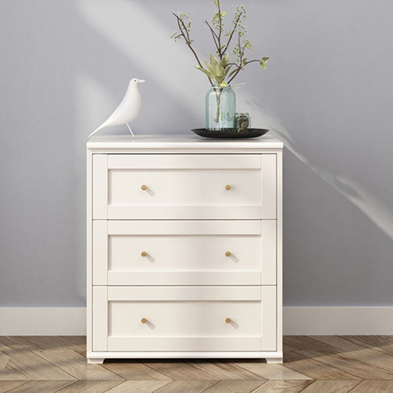 Glam White Chest Bedroom Solid Wood Storage Chest with Drawers