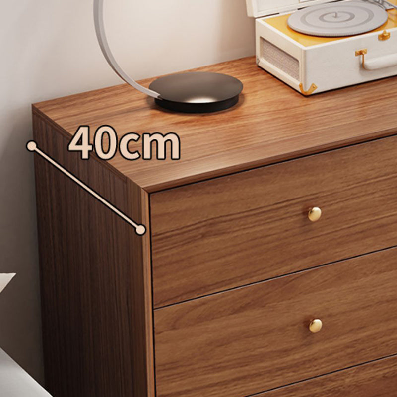 Glam Chest Bedroom Solid Wood Storage Chest in Brown with Drawers