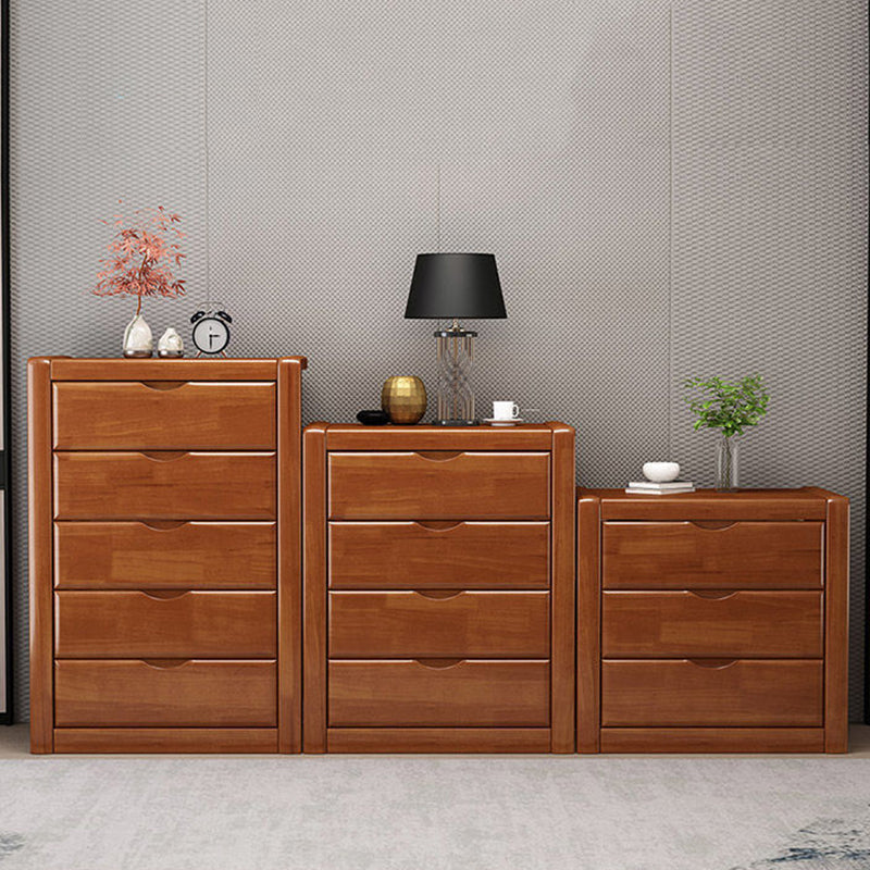 American Traditional Storage Chest Solid Wood Dresser with 3/4/5 Drawers