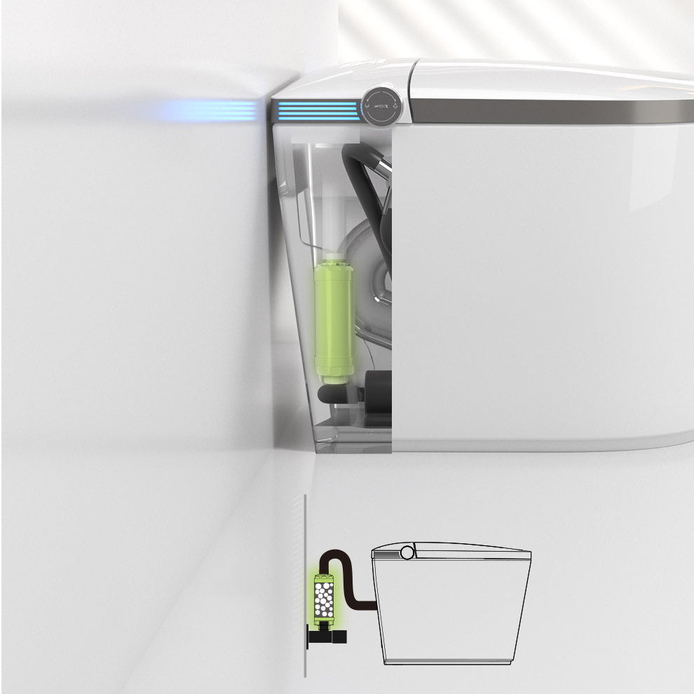 Modern All-In-One Toilet Bowl Siphon Jet Toilet with Soft-Close Seat for Bathroom