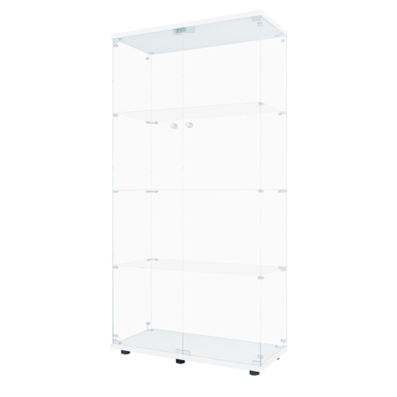 Modern Glass Cabinet Multi-shelf Display Buffet Cabinet with Door for Living Room
