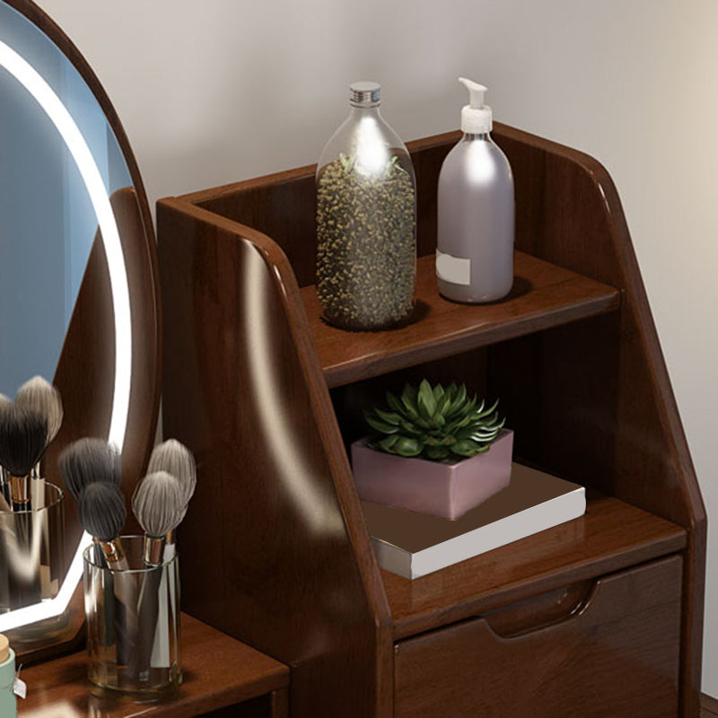 Scandinavian Solid Wood Makeup Counter 3 Drawer Vanity Dressing Table