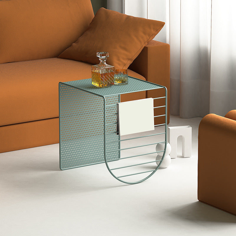 Mid-Century Modern Rectangle Coffee Table with Iron Base Coffee Cocktail Table