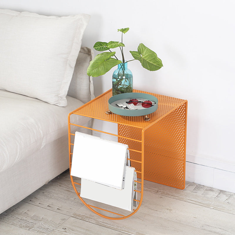 Mid-Century Modern Rectangle Coffee Table with Iron Base Coffee Cocktail Table