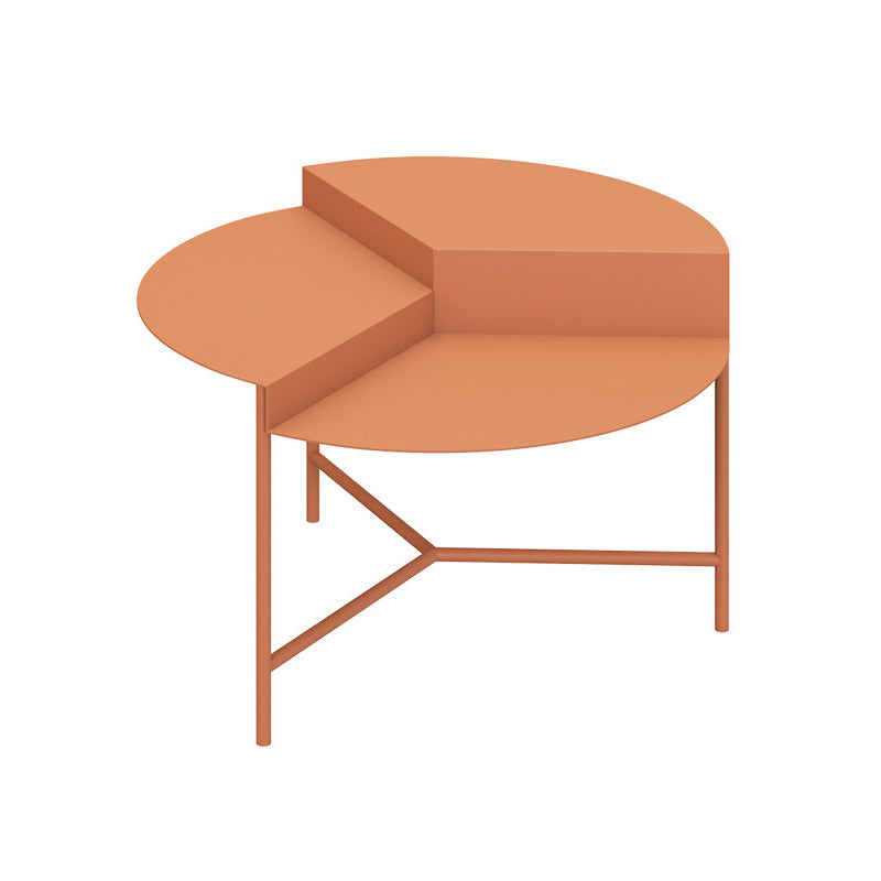 Iron Cocktail Table with 3 Metal Legs and Round Top,Mid-Century Modern