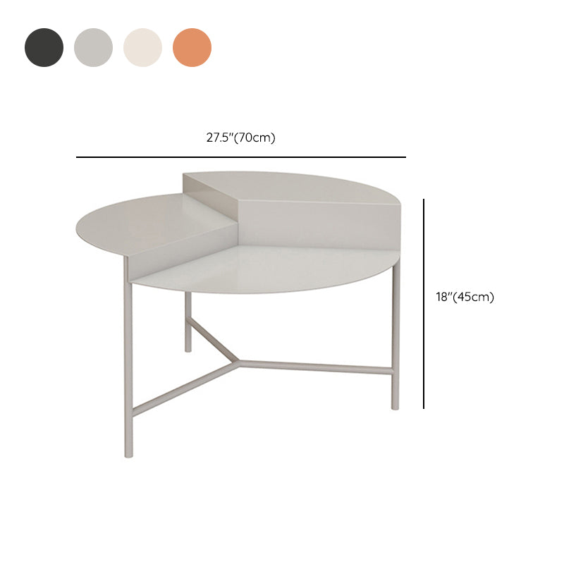 Iron Cocktail Table with 3 Metal Legs and Round Top,Mid-Century Modern