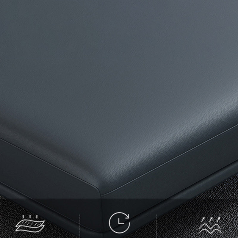 34.64 " H Blue Faux Leather Square Arm Sofa & Chaise for Living Room