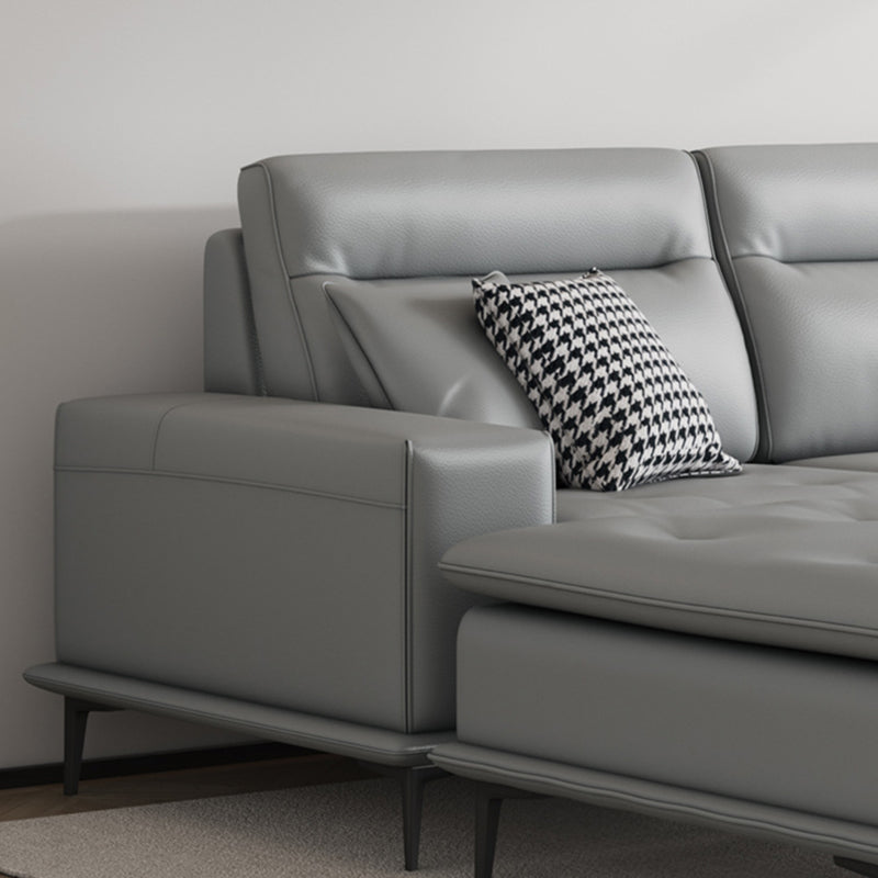 Scandinavian 32.28 " H Faux Leather Square Arm Sofa for Living Room