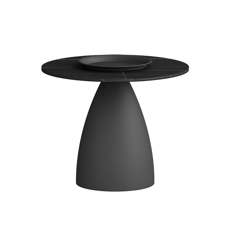 Mid-Century Modern Pedestal Metal Tray Top Round Single Coffee Table