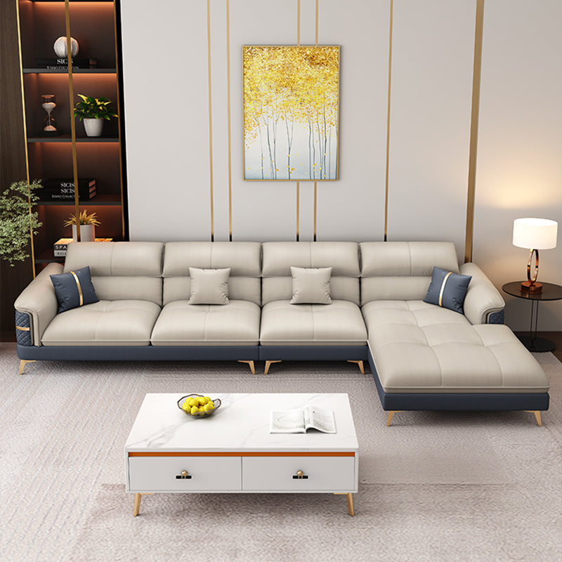 40.15 " H Faux Leather Flared Arm Sofa & Chaise for Living Room