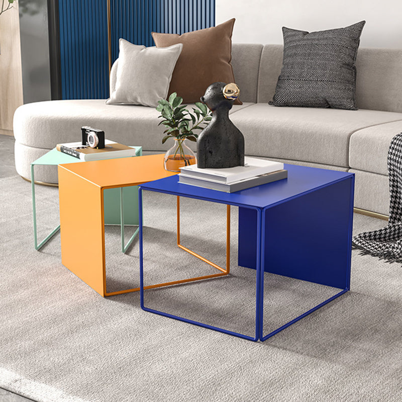 Frame Metal Rectangular Mid-Century Modern Single Coffee Table